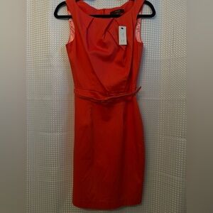 Single Vibrant Orange/Peach Midi Dress